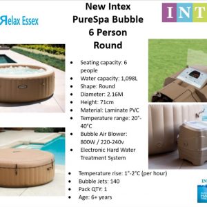 Intex 85in 6 Seater PureSpa Bubble Massage Product Code: 28408BS